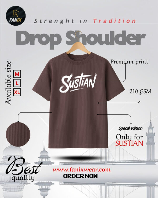 SUSTIAN™ Premium Drop Shoulder T-Shirt - Image 2
