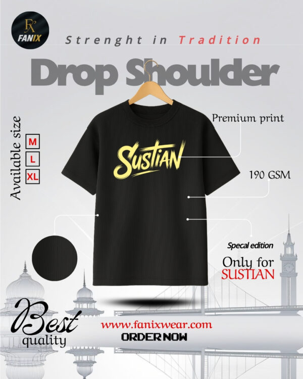SUSTIAN™ Premium Drop Shoulder T-Shirt - Image 3